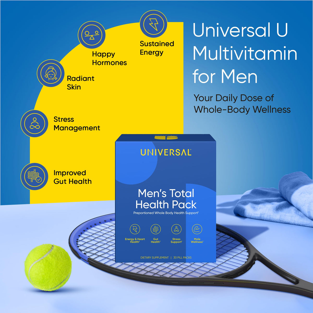 Emballage des Multivitamines Total Health pour homme Universal U