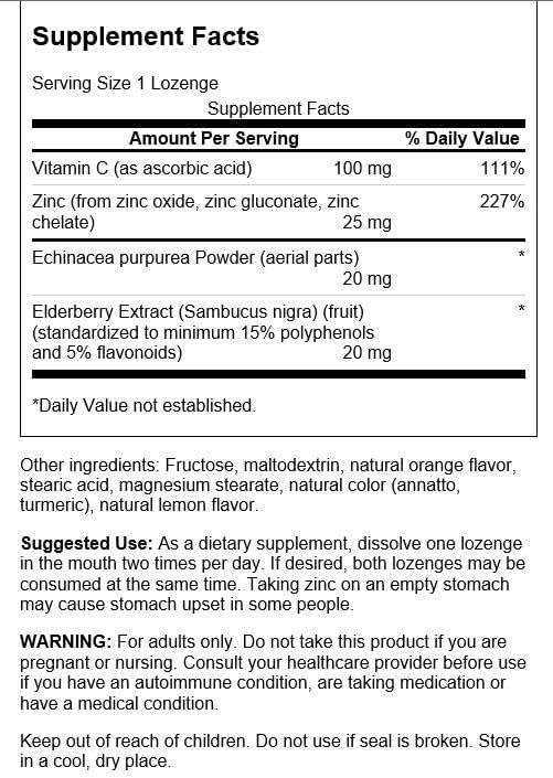Emballage des pastilles Swanson avec étiquette orange et citron