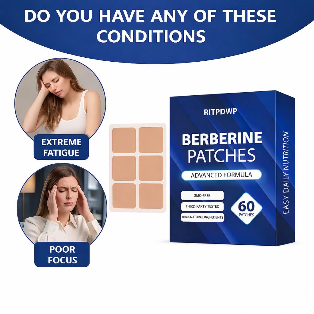 Emballage des patches de berbérine RITPDWP sur fond blanc