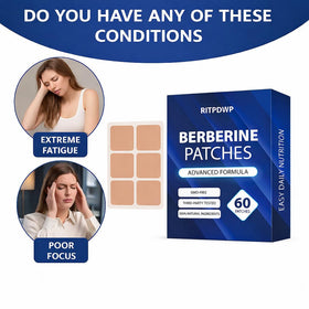 Emballage des patches de berbérine RITPDWP sur fond blanc