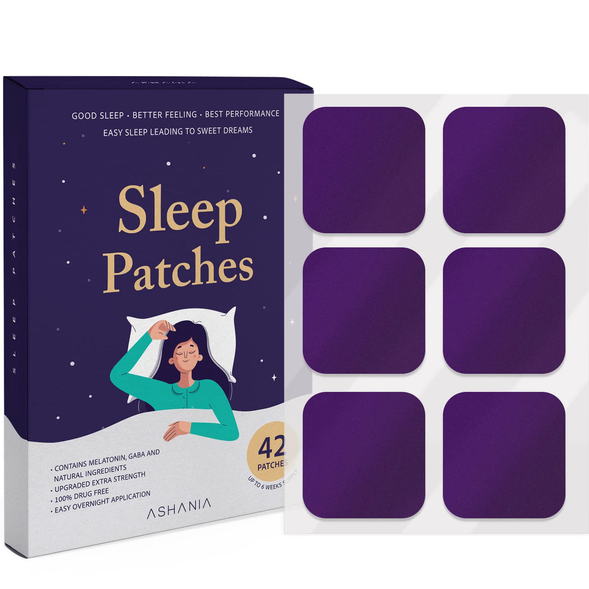 Emballage des patches de sommeil Ashania, design attrayant