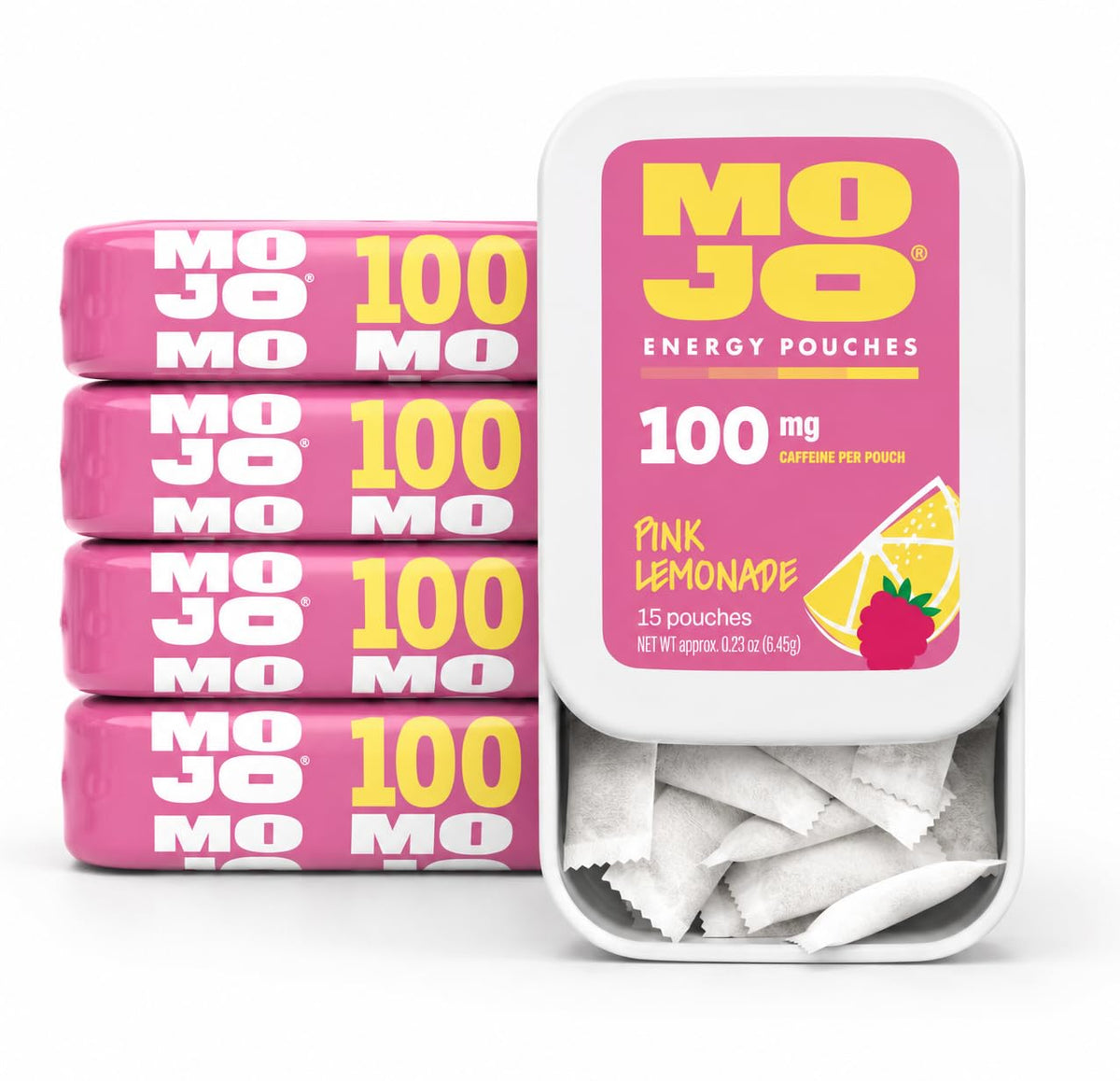 Emballage des poches énergétiques MOJO Pink Lemonade