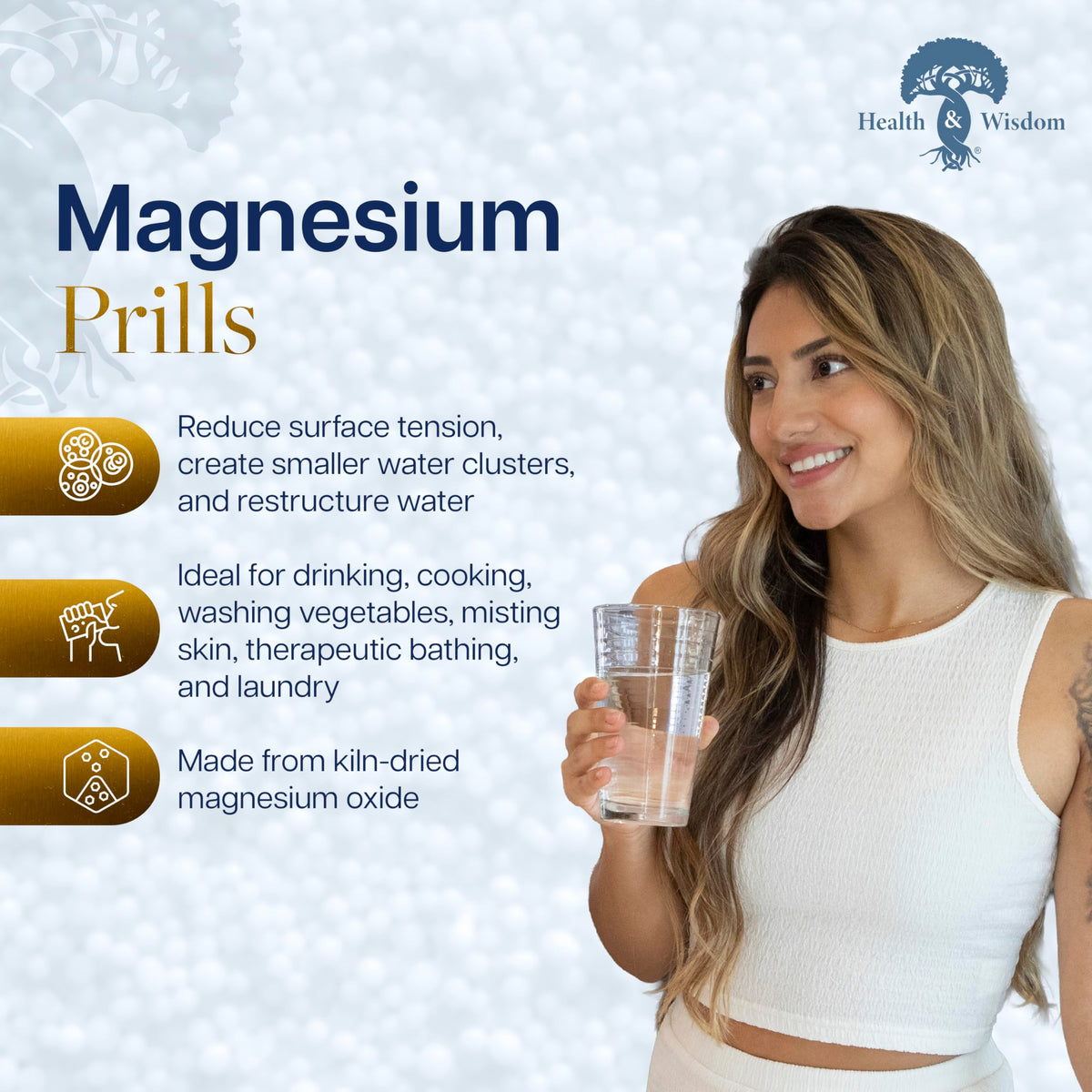 Emballage des Prills de Magnésium Health and Wisdom 522g