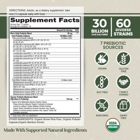 Emballage des Probiotiques Bio Vital Planet pour Hommes