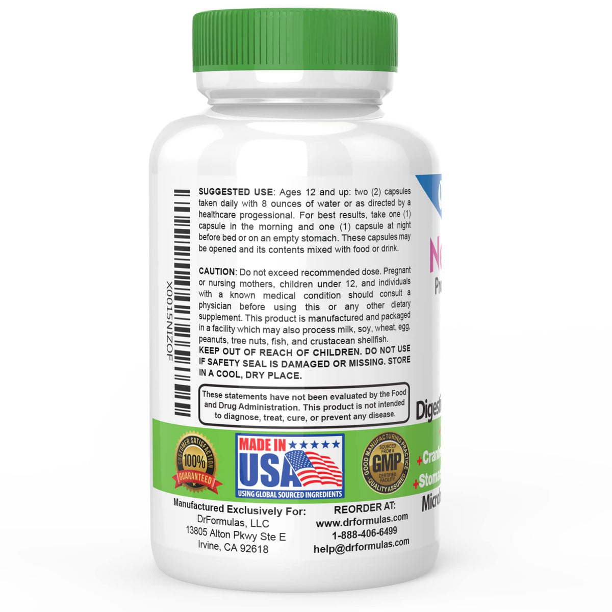 Emballage des Probiotiques Cranberry DrFormulas