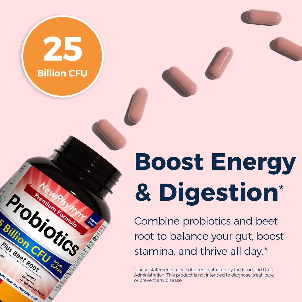 Emballage des Probiotiques NewRhythm avec extrait de betterave bio