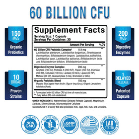 Emballage des probiotiques Purely Optimal 60 milliards CFU