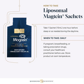 Emballage des sachets liposomaux Magtein Quicksilver Scientific