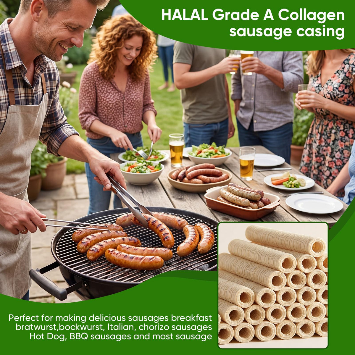 Emballage des saucisses collagène comestibles FAIRSKY