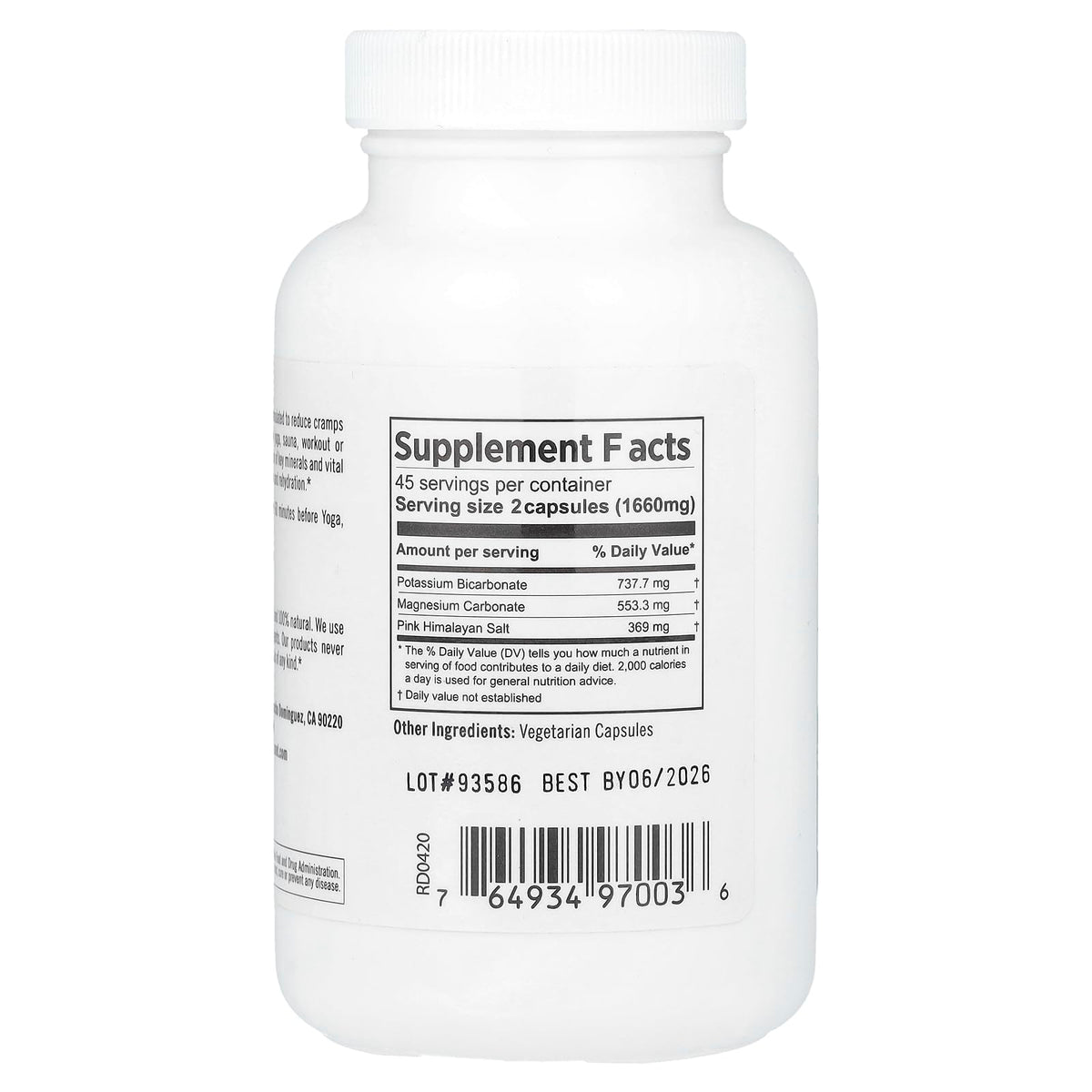 Emballage des Sports Salts de PURE PLANET avec étiquette