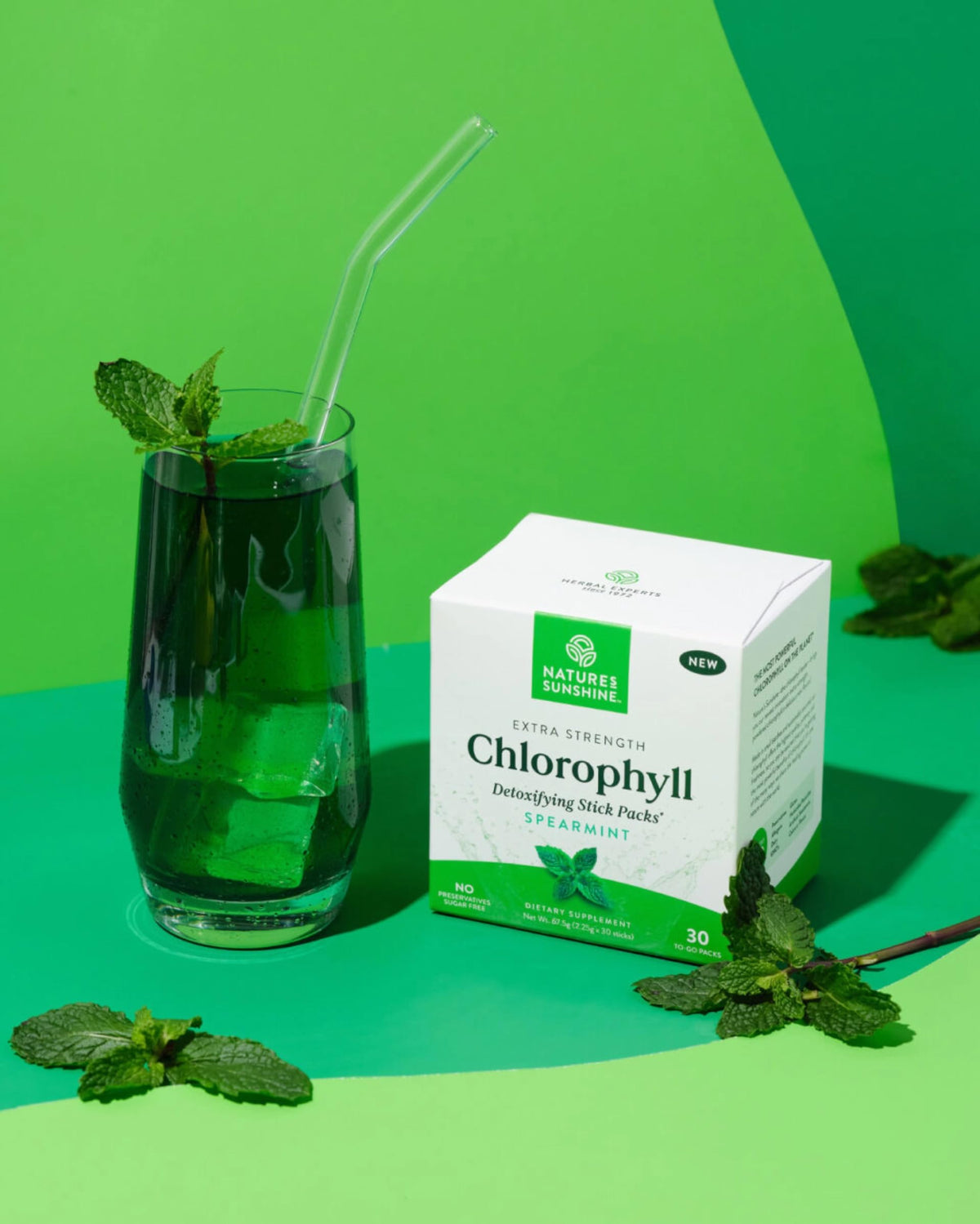 Emballage des Stick Packs de Chlorophylle Nature's Sunshine menthe