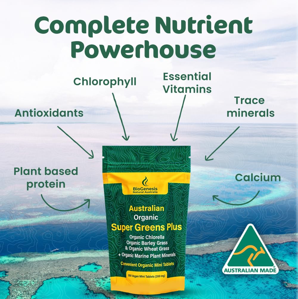 Emballage des tablettes Biogenesis SuperGreens Plus