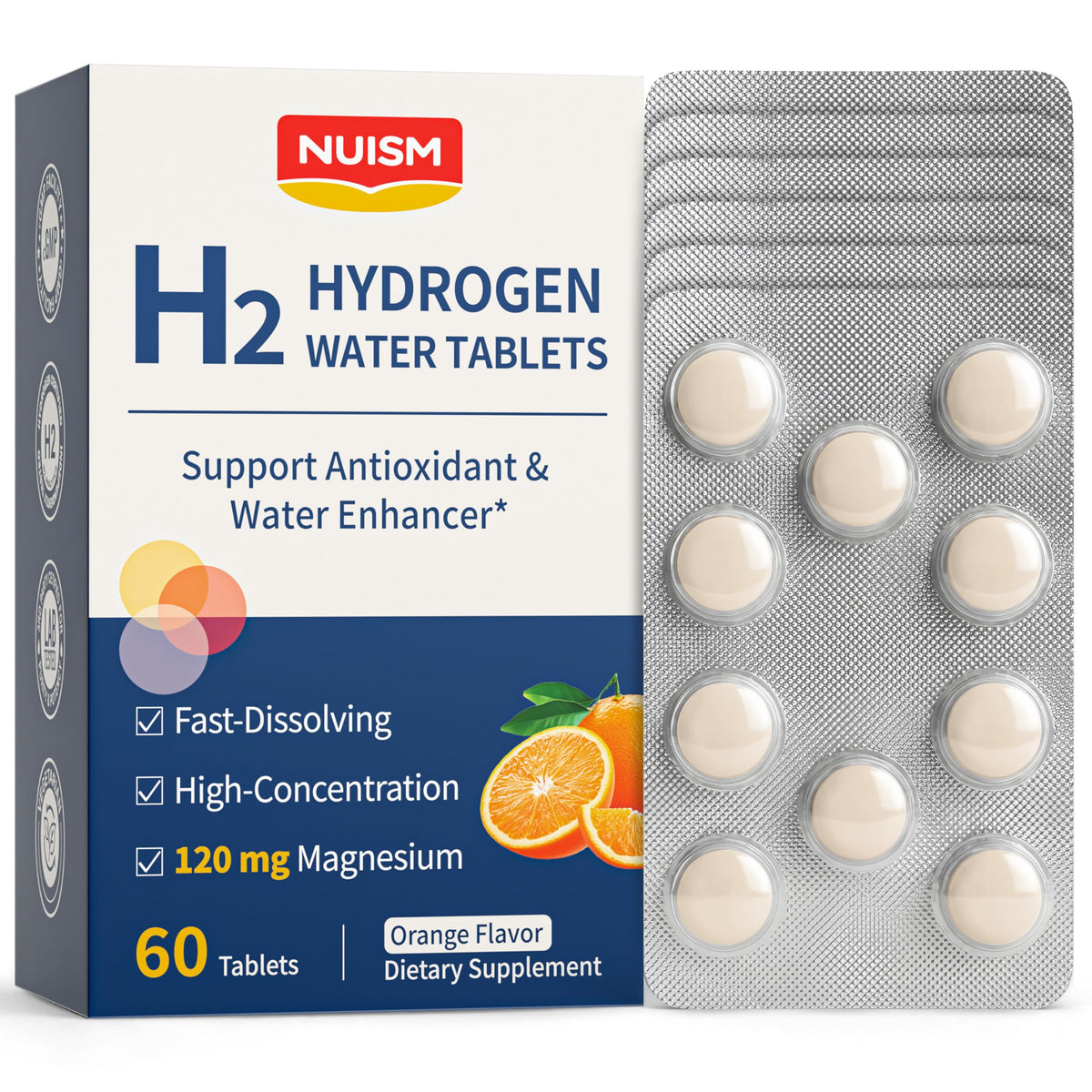 Emballage des tablettes d'hydrogène moléculaire NUISM 60ct
