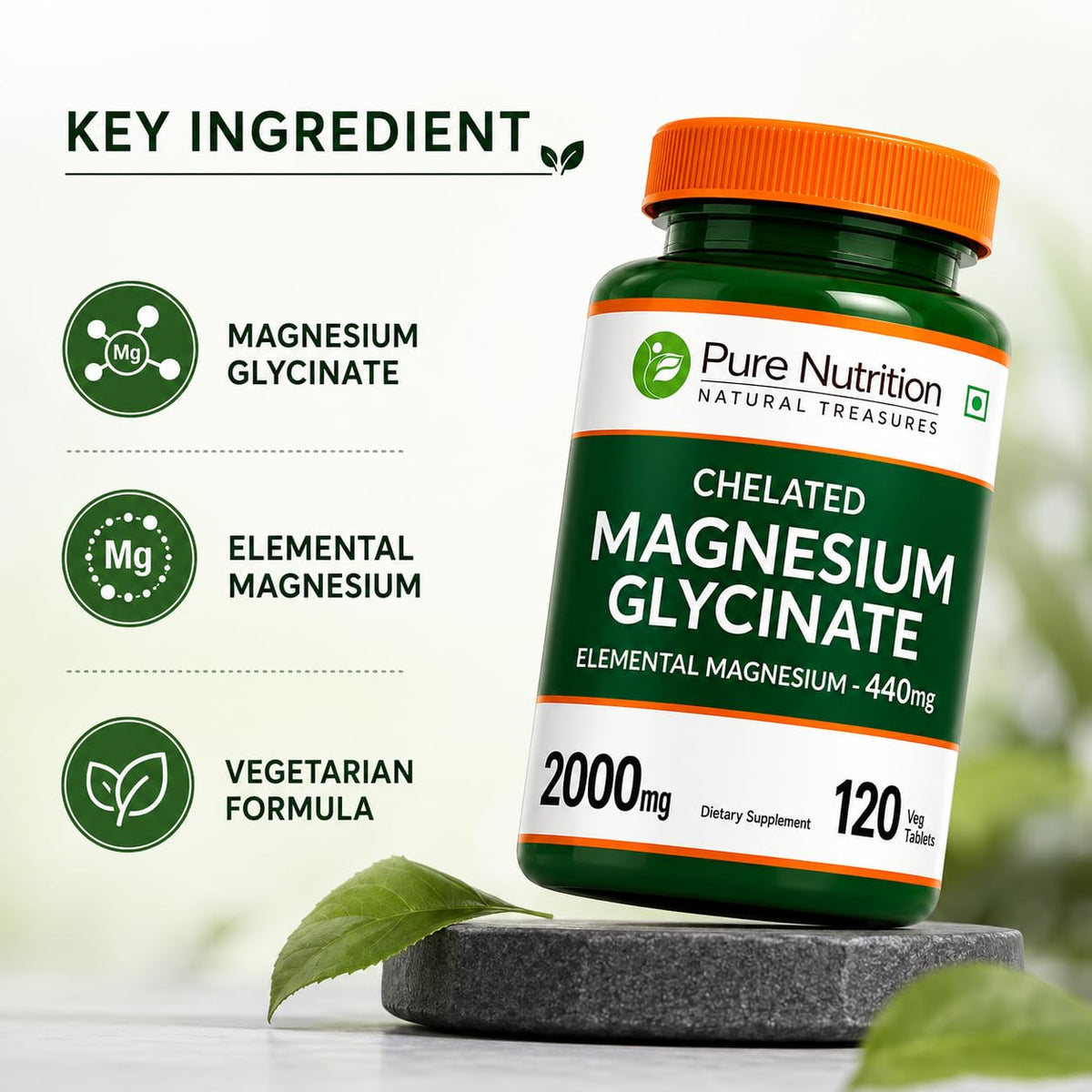 Emballage des tablettes de Magnésium Chélaté PURE NUTRITION