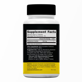 Emballage des Tablettes de Potassium Iodure 130mg - Nature's Fusions