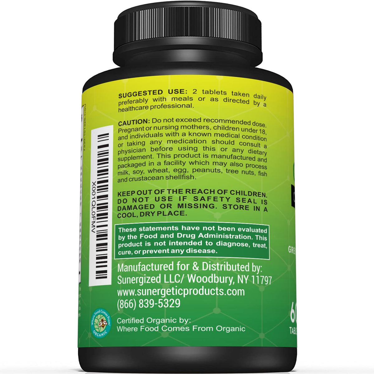 Emballage des Tablettes de Superfood Sunergetic