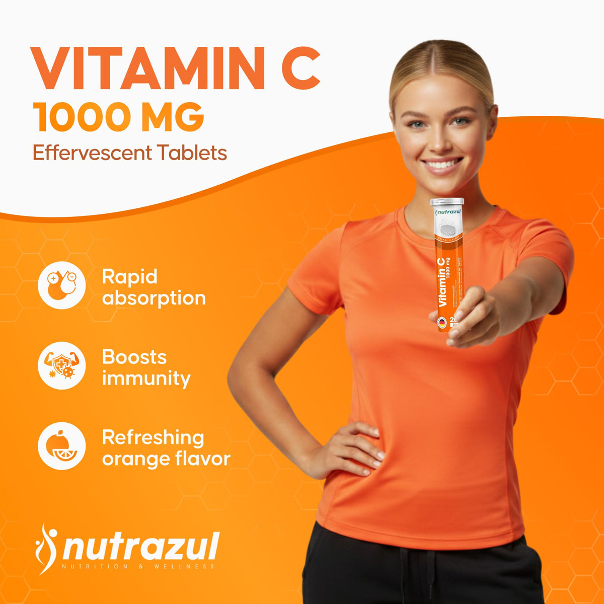 Emballage des tablettes de vitamine C nutrazul, 20 pièces