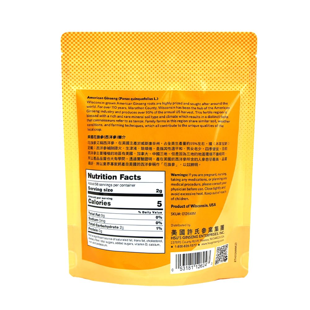 Emballage des tranches de ginseng Hsu's à l'intérieur de la boîte