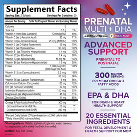 Emballage des vitamines prénatales Nature's Nutrition avec étiquette