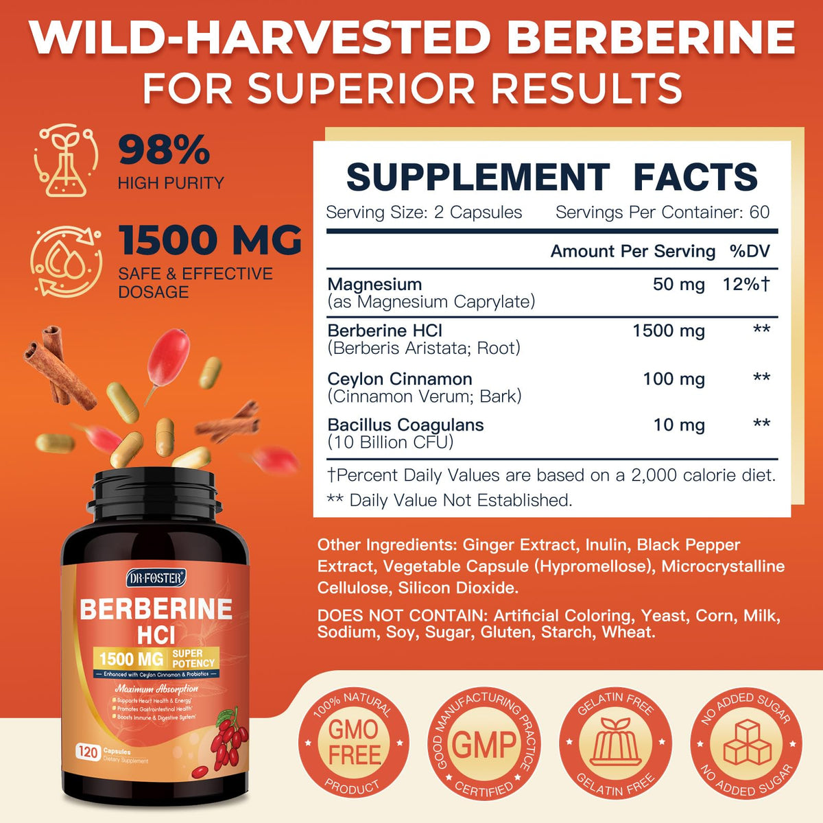 Emballage DRFOSTER Complément Berbérine HCl 1500mg