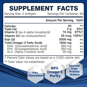 Emballage DRFOSTER Huile de Poisson Omega-3 2000mg