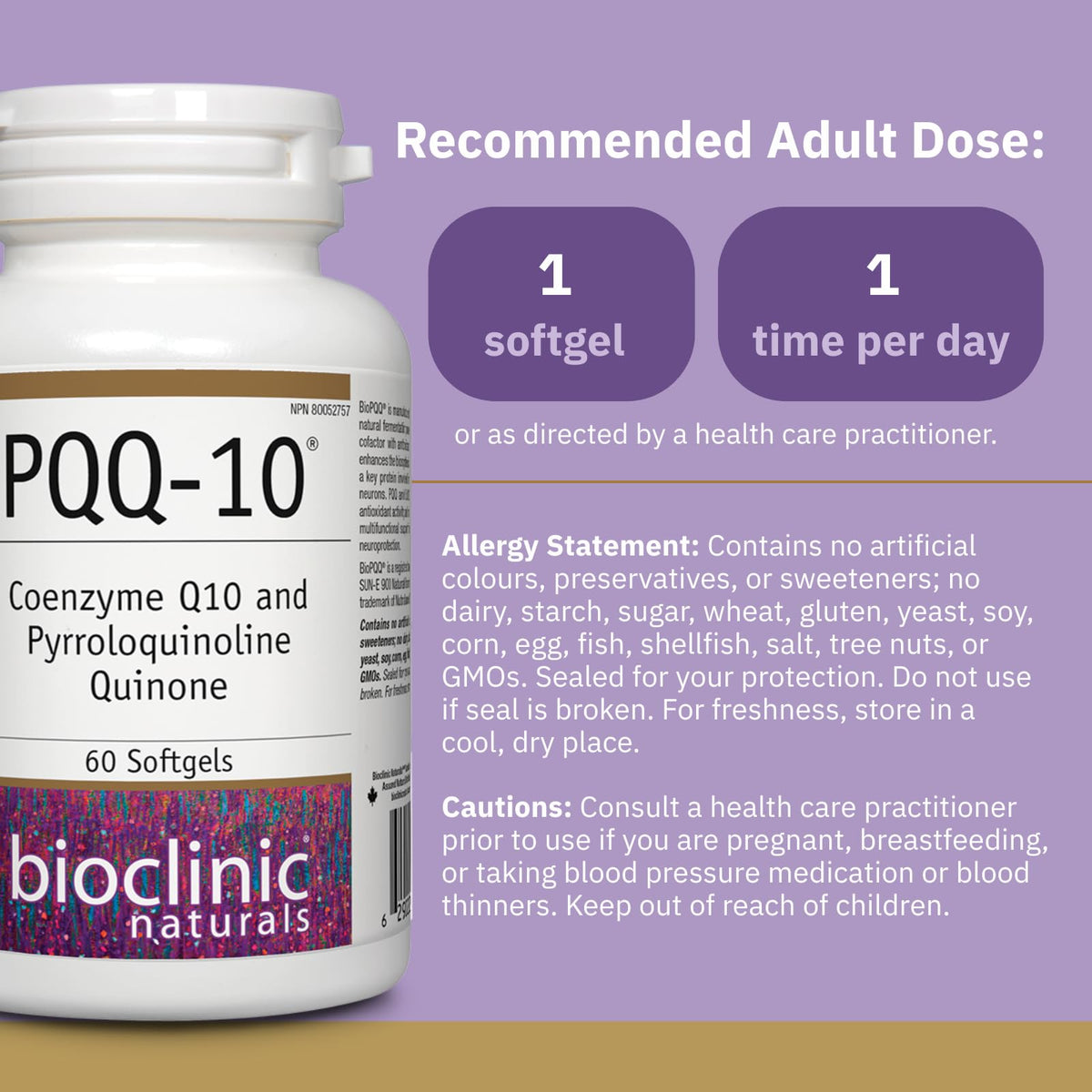 Emballage du Bioclinic Naturals CerebroVital PQQ-10 60 gélules molles