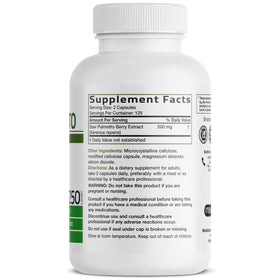 Emballage du Bronson Saw Palmetto 250 capsules