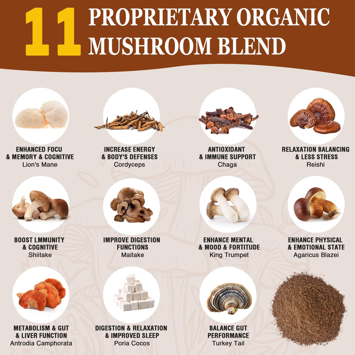 Emballage du café aux champignons OLOBIO 118g