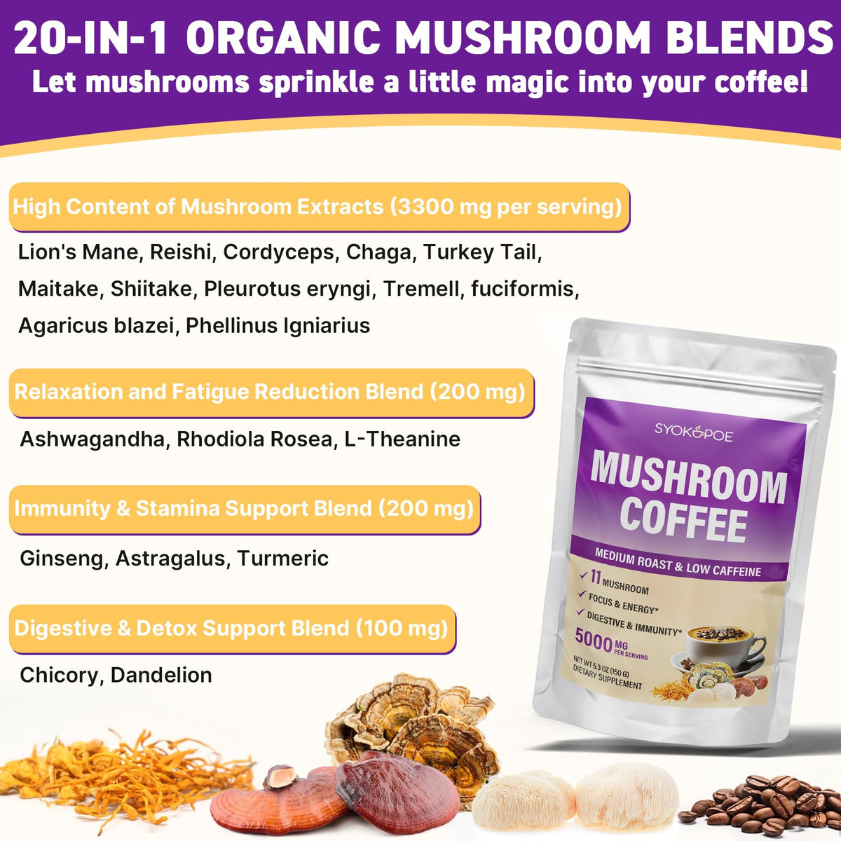 Emballage du café aux champignons Syokupoe