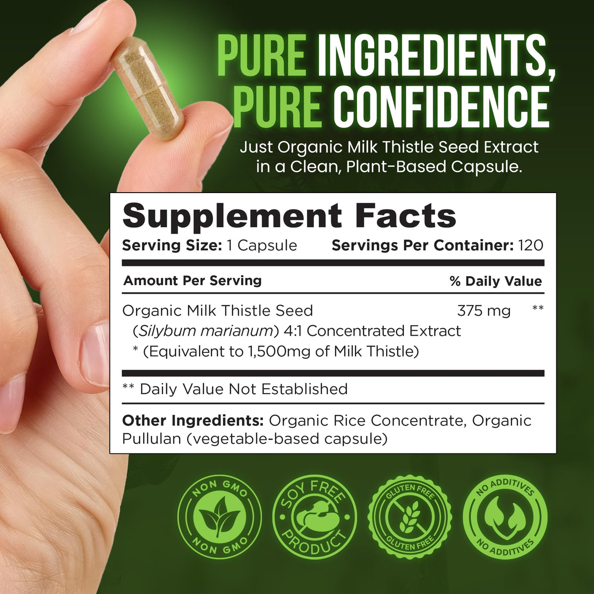 Emballage du Chardon-Marie OmniBiotics 1500mg avec label biologique