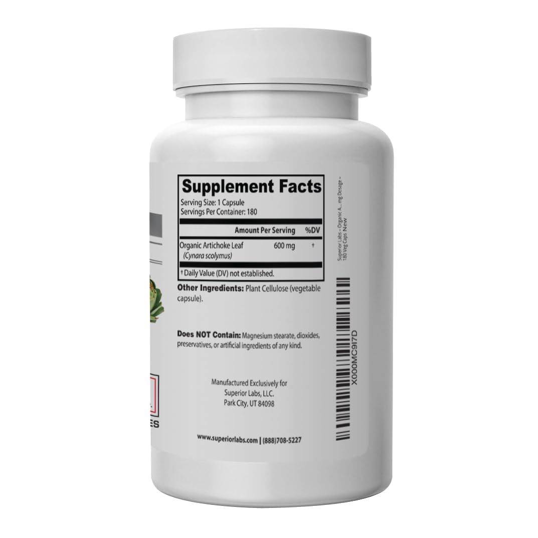 Emballage du complément alimentaire Artichaut 600 mg, 180 capsules