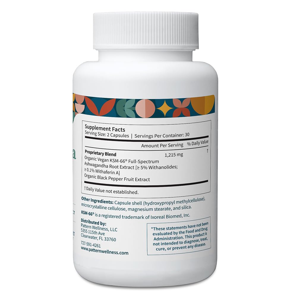 Emballage du complément alimentaire Ashwagandha de Pattern Wellness