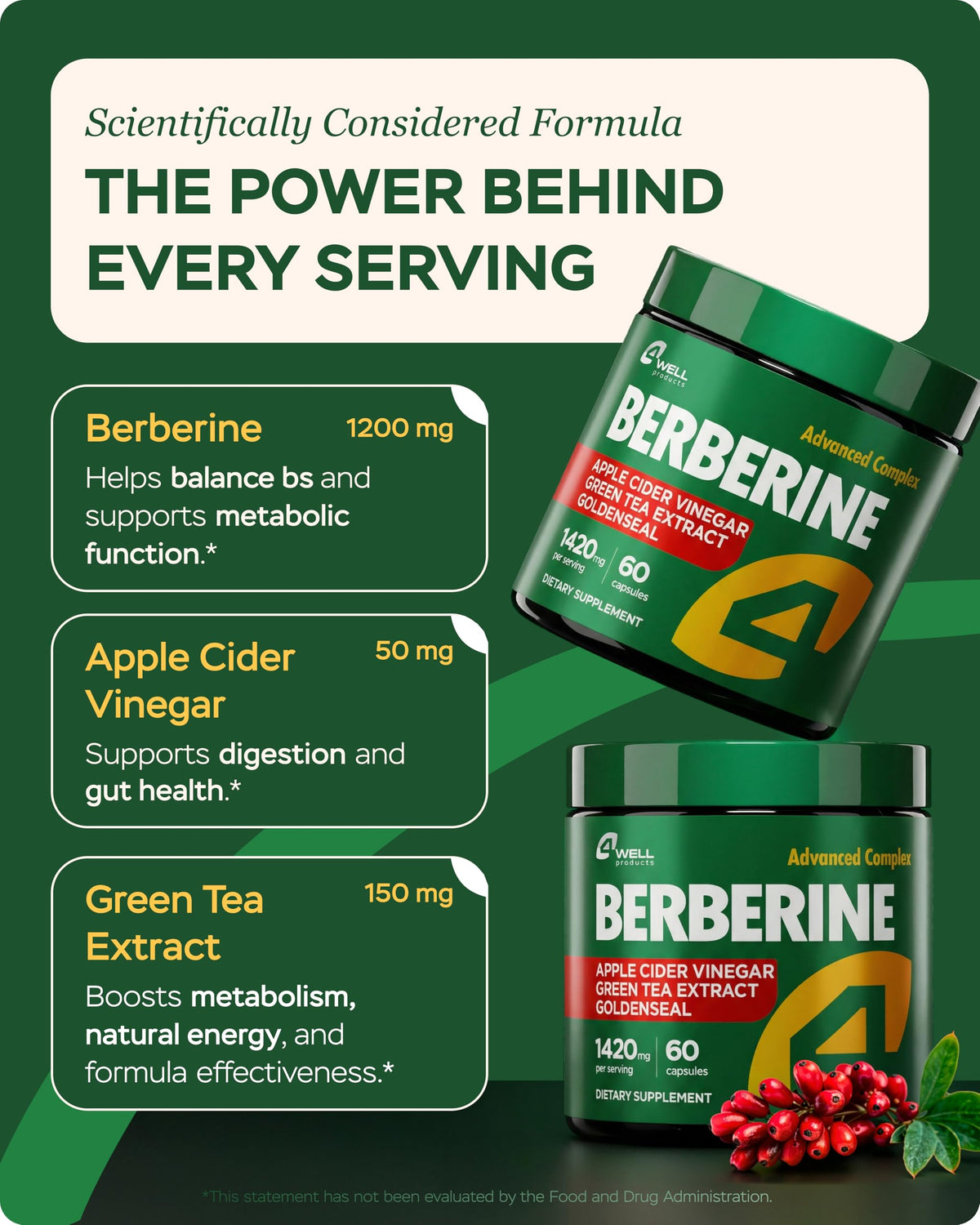 Emballage du complément alimentaire Berbérine 4Well Products