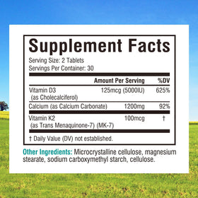 Emballage du complément alimentaire calcium Innate Vitality avec D3 et K2
