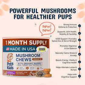 Emballage du complément alimentaire champignon pour chiens