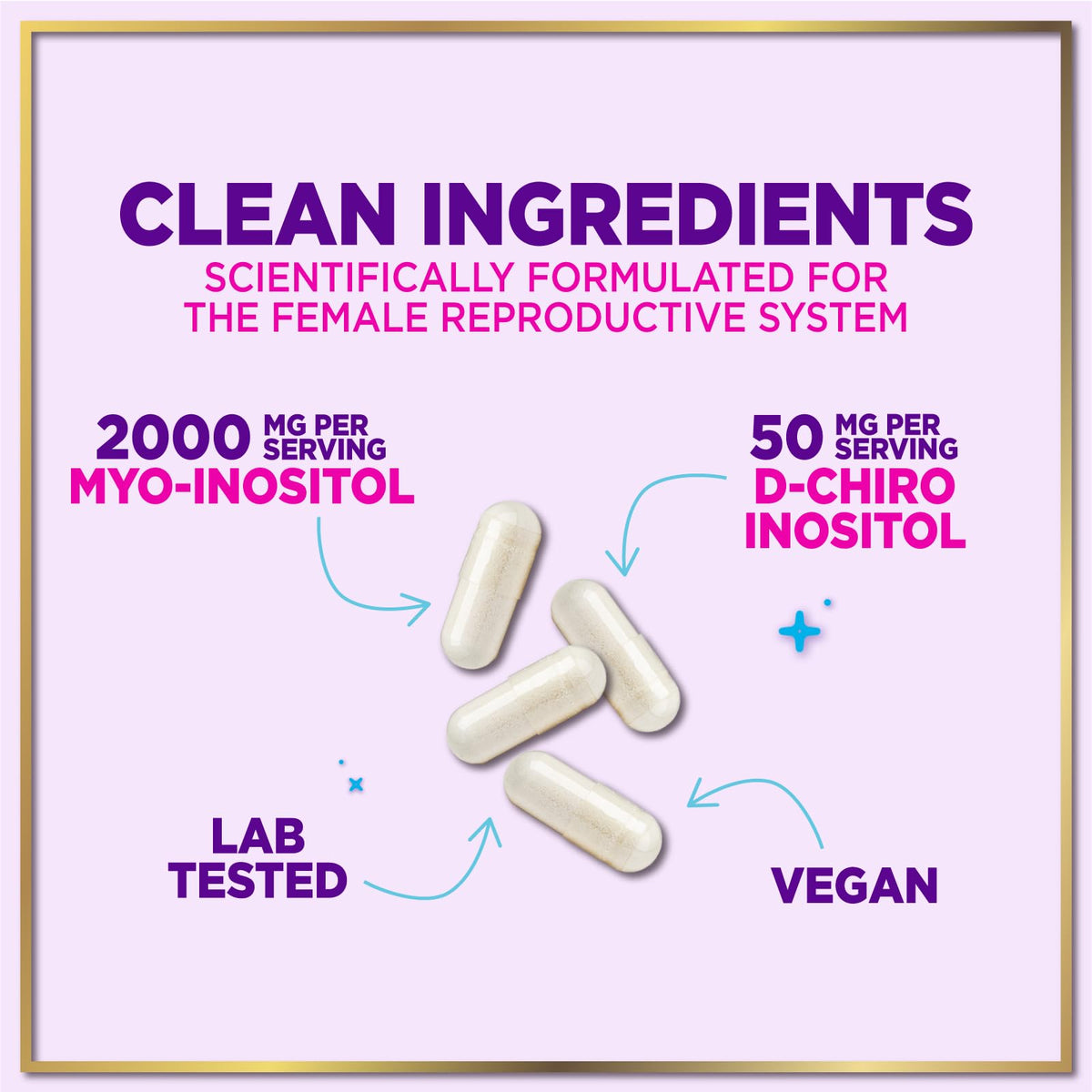 Emballage du complément alimentaire Myo-Inositol 2000mg de Hello Lovely!