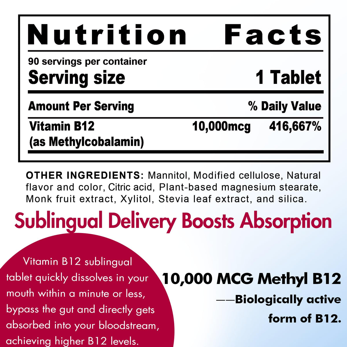 Emballage du complément alimentaire Nextdia B12 10 000 mcg