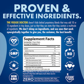 Emballage du Complément Alimentaire Omega 3 Végétal de The Veggie Doctor