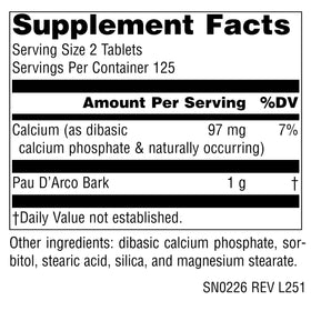 Emballage du complément alimentaire PAU D'Arco Source Naturals