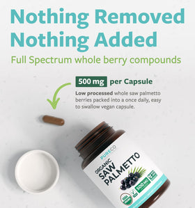 Emballage du complément alimentaire Saw Palmetto Bio PURE CO