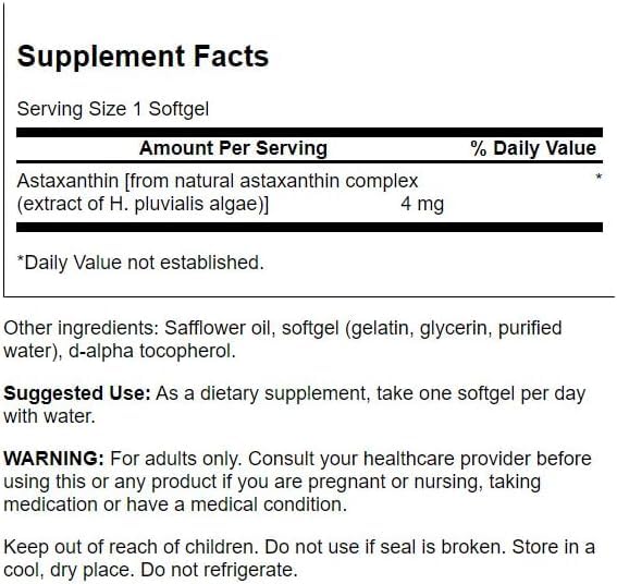 Emballage du complément alimentaire Swanson Astaxanthin