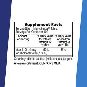 Emballage du complément alimentaire Vitamine D3, détails de l'étiquette