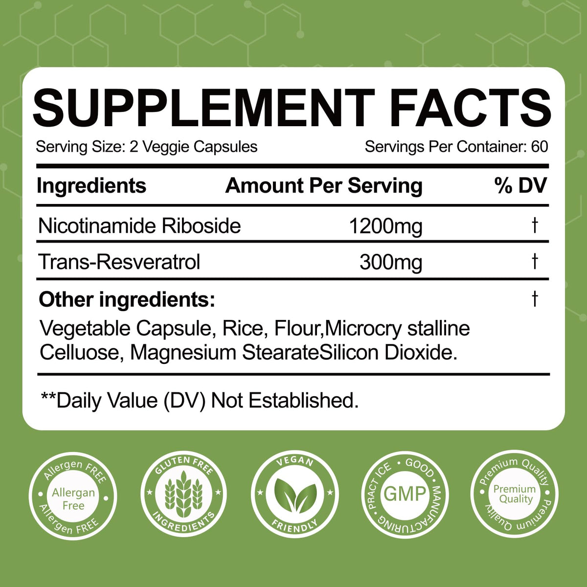 Emballage du complément alimentaire Yalei Resvératrol 1500mg