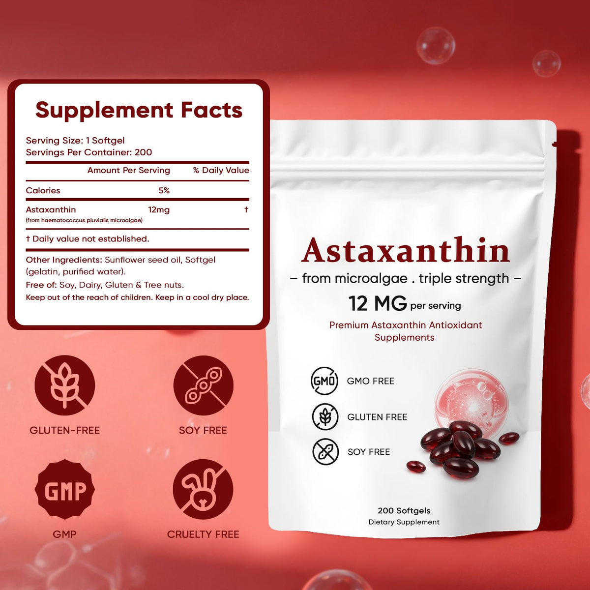 Emballage du complément Astaxanthin 12mg VSXAZ