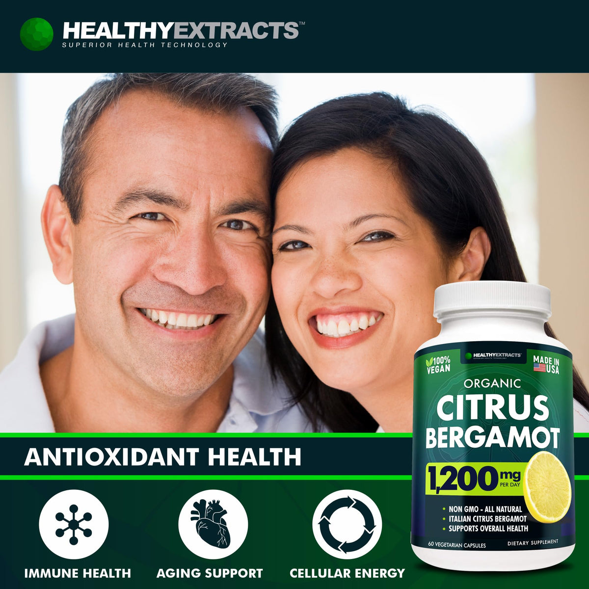Emballage du complément Bergamote Citrus Healthy Extracts de face