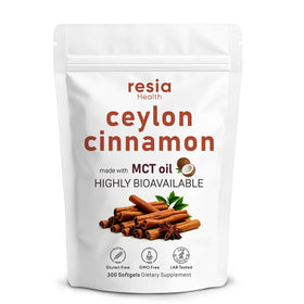 Emballage du complément Ceylon Cinnamon avec Huile MCT de Resia Health