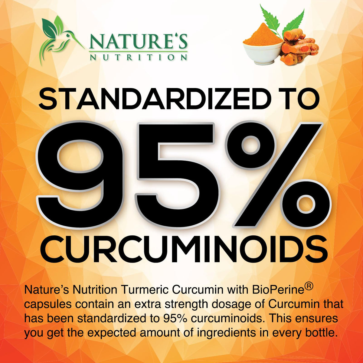 Emballage du complément Curcuma Nature's Nutrition, vue latérale