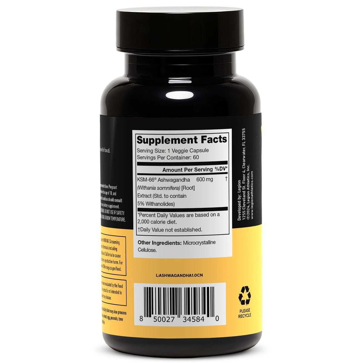 Emballage du complément d'ashwagandha KSM-66® LEGION