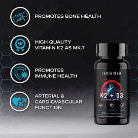 Emballage du complément D3 K2 de Leviathan Nutrition