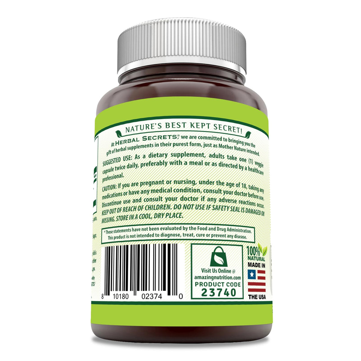 Emballage du complément de racine de gingembre Herbal Secrets